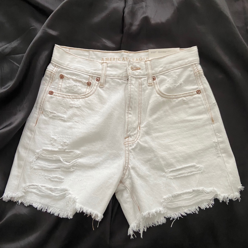 White Denim Boyfriend Shorts